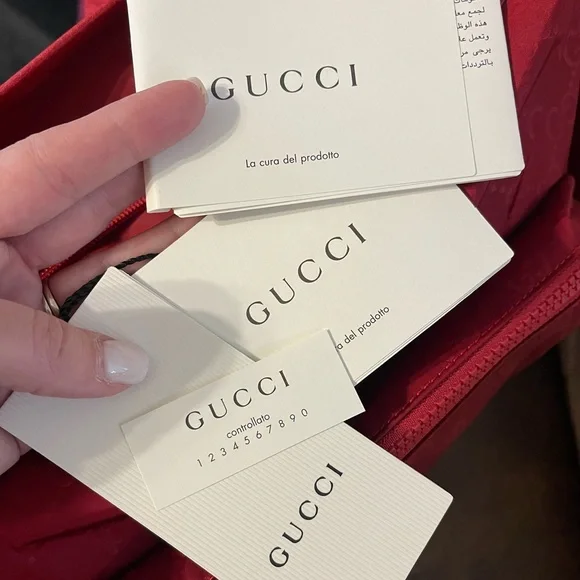 GUCCI Nylon Monogram Double Buckle Flap Messenger Bag Vibrant Red - Picture 12 of 16